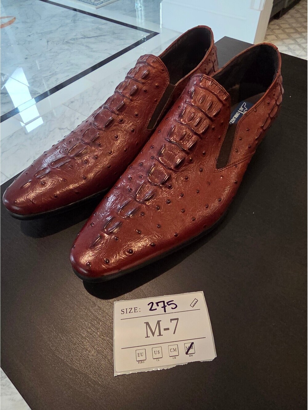 Men's Brown Textured Leather Slip-On Shoes